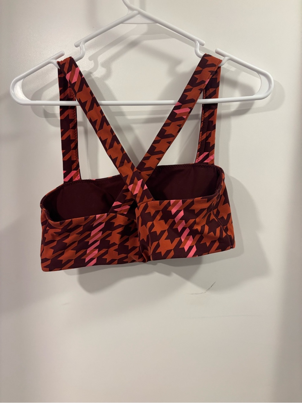 aerie Houndstooth legging and sports bra set in Pink & Brown - Picture 5 of 10